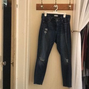 Loft distressed mom jeans